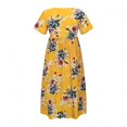 thumbnail image 3 of TIMIFIS Robe d'Été pour Femme à Manches Courtes, Florale, Asymétrique, Col en V, Fluide, pour Cocktail et Fête, Style Skate, 3 of 5