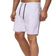 thumbnail image 2 of Knee Length Summer Shorts Solid Color Quick Drying Wide Leg Drawstring Men Fitness Shorts Streetwear, 2 of 13