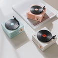 thumbnail image 3 of Turntable Speaker USB Bluetooth V5.0 Vinyl Turntable Speaker Record Player Stereo Vintage Portable Speaker, White, 3 of 9