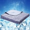 thumbnail image 4 of Couverture Rafraîchissante D'Été - Tissu en Soie Glacée pour un Sommeil Confortable. Literie Respirante et Douce, Portable, Bleu Foncé, JKODE, 4 of 9