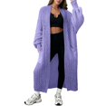 thumbnail image 1 of Comdrip Long Cardigans for Women! Long Cardigans for Women Open Front Cable Knit Cardigan Open Front Oversized Draped Sweater Outerwear Fall Cardigans for Women Light Violet M, 1 of 4