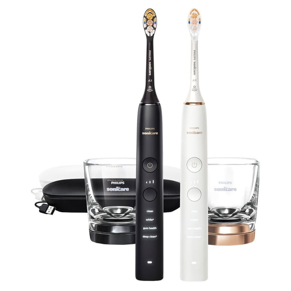 Philips Sonicare DiamondClean Connected Series 9000 Electric Toothbrush, 2-pack-Black
