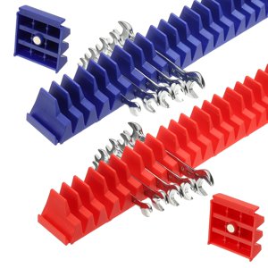 46pcs Organisateur de clé magnétique pour boîte à outils, porte-outils de clé modulaire magnétique 46 Outils Tiroir Cliquet de poitrine Couvertures offset, Bleu Rouge