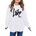 thumbnail image 1 of PMVFHDE Sweat à Col Rond pour Fille Imprimé Manches Longues Chandail à Capuchon pour Filles Blanc, 6-7 Ans, 1 of 3