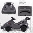 thumbnail image 2 of Gymax 6V Battery Powered Go Kart Kids Ride On 4 Wheel Racer RC w/ Bumper & Music Black, 2 of 8