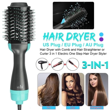 3 in 1 Hair Dryer Brush One Step Hot Air Brush Volumizer Blow Straightener Curler Professional Curling Iron Hair Styler Comb