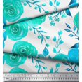 thumbnail image 2 of Soimoi Green polyester Crepe Fabric Watercolor Floral Printed Fabric 1 Yard 52 Inch Wide, 2 of 3