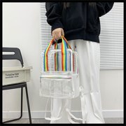 Meitianfacai Clear Backpack Heavy Duty PVC Transparent Backpack Large School Book Bag