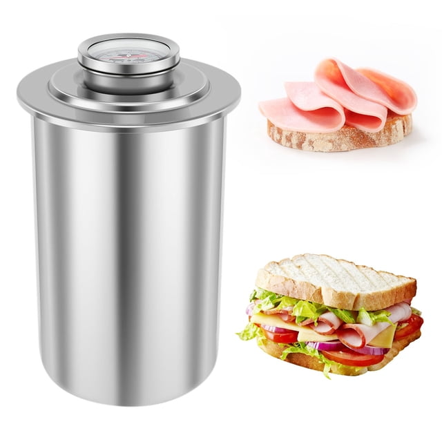 Kctiaxy Cuiseur à Viande Presse à Viande en Acier Inoxydable Presse à Viande Grande Capacité avec Forme Ronde Presse à Viande pour Lunch Maison Machine à Viande Appareils de Cuisine