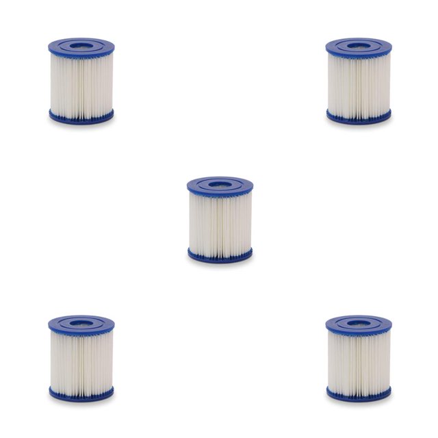 pitrice Recharge de Filtre en Polyester pour Piscine Gonflable en Forme de Colonne, Filtres de Pompe pour Spa et Jacuzzi, Réparation du Système de Filtration, Type I, Ensemble de 5
