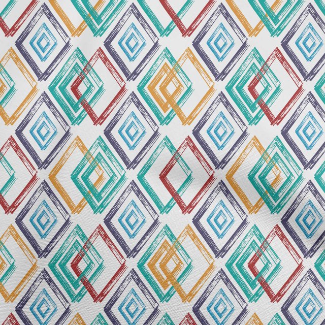 oneOone Velvet Sea Green Fabric Geometric Craft Projects Decor Fabric Printed By The Yard 58 Inch Wide