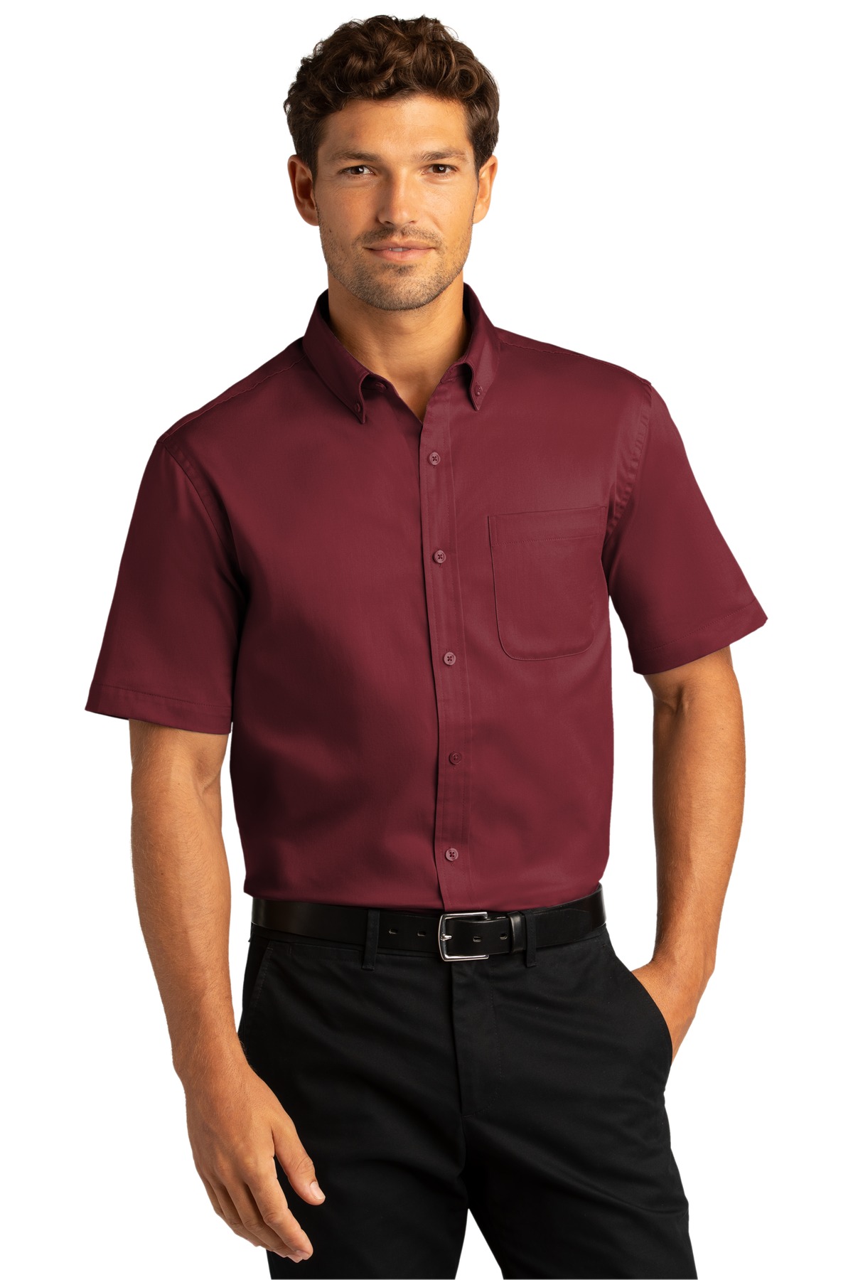 Port Authority Chemise à Manches Courtes SuperPro React Twill pour Hommes - W809