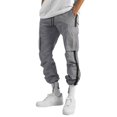 thumbnail image 4 of Kcodviy Men's Street Leisure Sports Good Thread Pants Men Pocket Foot Mouth Cap Pants Cargo Rope Waist Lace Up Mens Pants Cargo Patchwork Ribbon Standard Woven Heavy Sweatpants for Men Cargo Trouser, 4 of 4