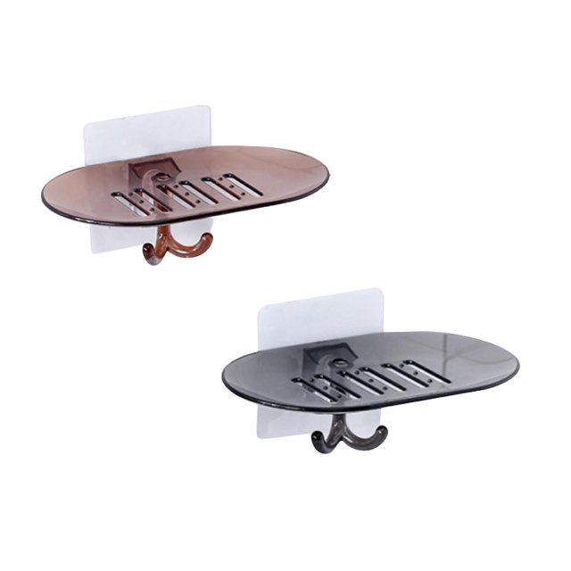 SuChun Spoon And Lid Rest Bathroom Soap Dish Storage Holder Rack Soapbox Plate Tray Drain Gray
