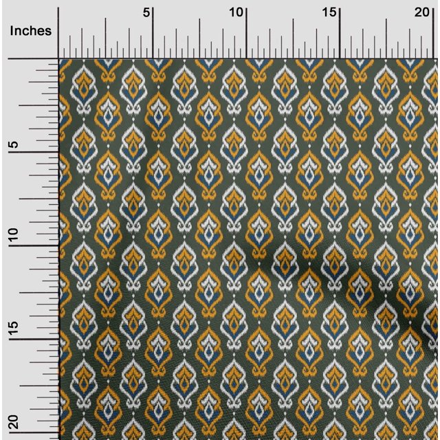 oneOone Cotton Silk Fabric Damask Ikat Decor Fabric Printed BTY 42 Inch Wide
