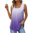 thumbnail image 2 of Birdeem T-Shirt Ample Confortable Sans Manches à Encolure Carrée Uni pour Femmes, Blouse Décontractée, Hauts, 2 of 7