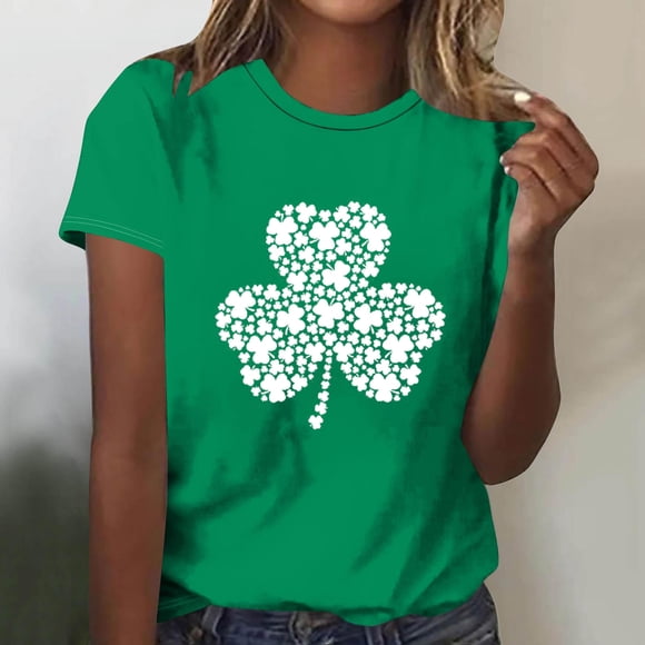 Meichang St Patrick's Day Shirts for Women Funny St Patricks Day Graphic Tees Cute Tops Crew Neck Casual Short Sleeve T-Shirts St Patricks Day