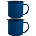 thumbnail image 1 of Miangastore Blue Enamel Coffee Mug for Home Use Practical Drinking Cup with Stable Structure 2 Pieces, 1 of 8