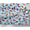 thumbnail image 3 of Soimoi Tissu Poly Georgette Floral & Poisson Texturé Imprimé Océan au Mètre 52 Pouces de Large, 3 of 3