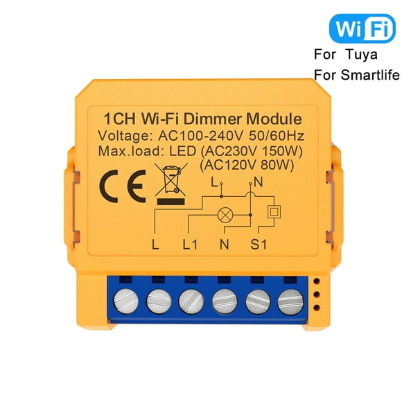 Pour pour Tuya WiFi pour Variateur Intelligent Interrupteur d'Éclairage Module 1/2 Gang APP Commande Vocale