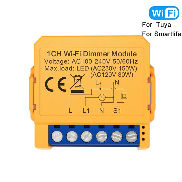 Pour pour Tuya WiFi pour Variateur Intelligent Interrupteur d'Éclairage Module 1/2 Gang APP Commande Vocale