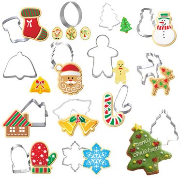 14Pcs/Set Stainless Steel Christmas Cookie Cutters Gingerbread House Cookie Cutters Gingerbread Man Christmas Tree Baking Cake Biscuit Fondant Mold Xinxinyy