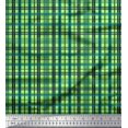 thumbnail image 1 of Soimoi Green Cotton Voile Fabric Check Check Print Fabric by the Yard 42 Inch Wide, 1 of 4