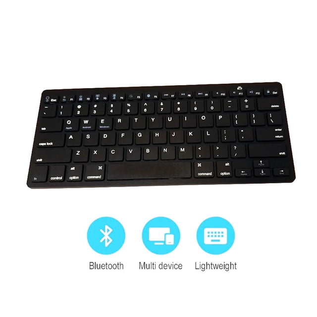 Ultra-Slim 78-Key Bluetooth Keyboard for PC, Mac and Mobile Phones - Black