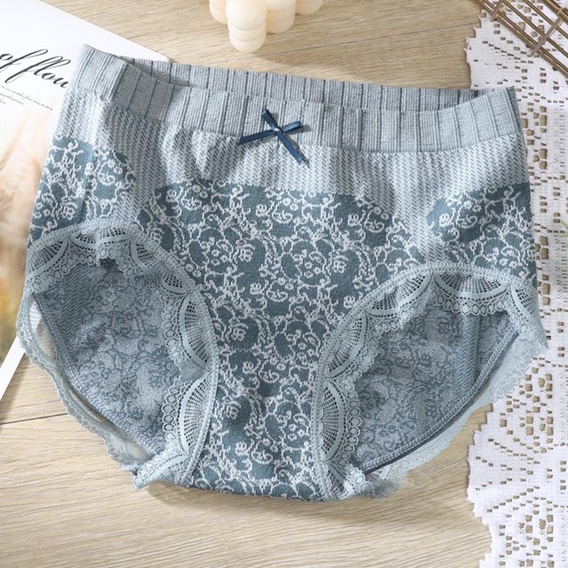 DPTALR Women's Sexy Lace Fragmented Flower Traceless Mid Waist Tight Underpants
