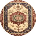 thumbnail image 1 of Ahgly Company Tapis d'Intérieur Ronds Abstraits Marron Rouge, 5 Pieds Rond, 1 of 6