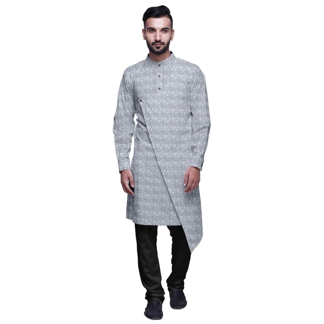 Atasi Ensemble Kurta-Pyjama Long en Coton pour Hommes, Kurta-Pyjama Décontracté de Designer, Vêtements