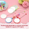 thumbnail image 4 of Uxcell 2 Pack Beadable Mirrors with Handle, 5.7 Inch Long Bead Mirror Bars Removable, Portable Round Hand Mirrors for DIY Jewelry Making and Beaded Crafts (Skin Color), 4 of 7