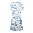 thumbnail image 4 of Pisexur Robe T-shirt Décontractée d'Été pour Femme, Col Rond, Manches Courtes, Style Bohème, Vacances, Fluide, Grande Taille, Robe Maxi, 4 of 5