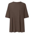 thumbnail image 4 of LUOGENLI T-shirts pour Femme pour Femmes Femmes T-Shirt à Col Rond Ajusté Hauts Basiques Manches Courtes T-Shirt d'Été Hauts T-Shirt Classique Tee T-shirts pour Femmes T-shirts Graphiques TTG Grande Taille Fête de la Saint-Patrick Café L, 4 of 4