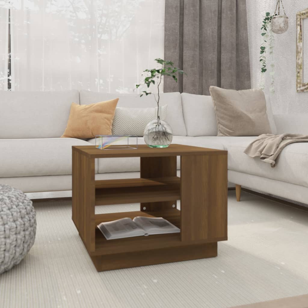 vidaXL Table Basse Chêne Brun 55x55x43 cm Bois Manufacturé