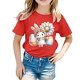 thumbnail image 1 of XDZJLR T-Shirt pour Filles Tout-Petits, Graphique de Pâques, Coupe Ample, Manches Courtes, Col Rond, Décontracté, pour Garçons, 3-4 Ans, 1 of 4