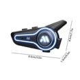 thumbnail image 3 of RRJ Motorcycle Helmet Bluetooth Headset, Intercom Communication System, Bluetooth 5.4 Chip Long Range Voice Control Noise Cancelling Mic, Full Face Half Helmet Waterproof Audio Kit for Riders, 3 of 7
