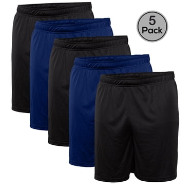 Blank Activewear Lot de 5 Shorts pour Hommes, Tissu de Performance à Séchage Rapide