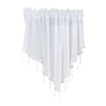 thumbnail image 2 of JilgTeok 4 Pcs Floral Sheer Lace Shade Window Curtain with Scalloped Edges and Rod Pocket Top for Easy Hanging Light Filtering Valances Drapery for Farmhouse, Kitchen, Bedroom Clearance, 2 of 4