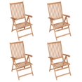 thumbnail image 1 of vidaXL Chaises Inclinables d'Extérieur pour Terrasse Chaise Longue Inclinable en Bois Massif Teck, 1 of 6
