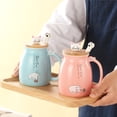 thumbnail image 3 of Cute Ceramic Cat Coffee Mug With Kitty Lid Infuser Cat Paw Spoon and Coaster Gifts for Cat Lover, 3 of 6