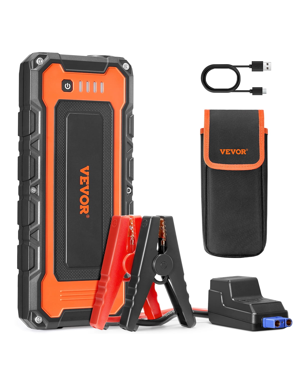 VEVOR Jump Starter, 3000A Peak, Car Battery Starter Power Pack, Portable Battery Booster with Air Compressor Jumper Cables LCD Display