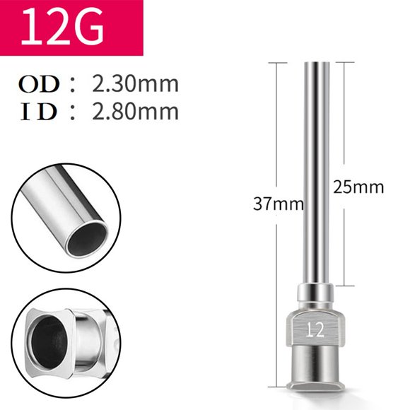 Bgsha Aiguille de Machine Distributrice en Acier Inoxydable 25 mm Colle Industrielle 1 Po 8 g-30 g