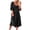 Black, variant on LOVZFMLL Women's Fashion Sexy Solid Color Tie Short Sleeve-Neck Dress Black L