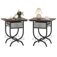 thumbnail image 1 of Costway 2 PCS Side Table with Fabric Drawer Carved Metal Frame End Table Nightstand, 1 of 10