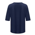 thumbnail image 5 of Erwazi T-Shirts à Manches Mi-Longues pour Femmes, Décontractés, Coupe Ample, Col Ras du Cou, Mignons, Unis, Tuniques Basiques, 5 of 5