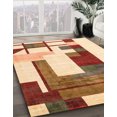 thumbnail image 3 of Ahgly Company Tapis d'Intérieur Lavable en Machine Carré Abstrait Jaune, 8 Pieds Carré, 3 of 7