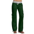 thumbnail image 1 of Timegard Pants for Women Low Waisted Drawstring Cinch Bottom Straight Leg Outdoor Cargo Pants with Pockets, 1 of 7