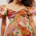 thumbnail image 4 of Robe à Manches Courtes Imprimé Fleurs avec Décolleté Sweetheart pour Femme, 4 of 5