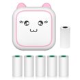 thumbnail image 1 of yeacher Pink C25 Mini Thermal Printer - 2 Inch 58mm Portable, 200dpi, Bluetooth/USB, 800mAh Battery, Includes 1 Thermal Roll & 5 Sticker Rolls, ABS Material, Compact Design for Notes, Lists, and, 1 of 7
